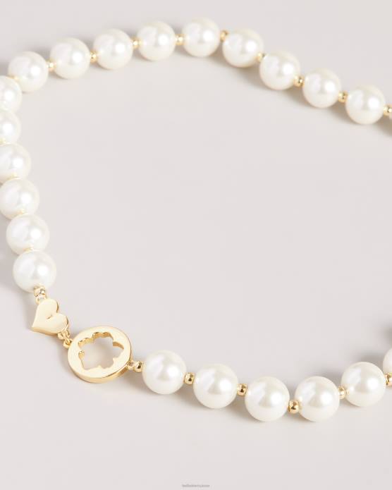 Ted Baker femmes 60VD985 bijoux collier de perles de verre palooma et de magnolia couleur or