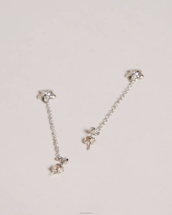 Ted Baker femmes 60VD1036 bijoux boucles d'oreilles pendantes à fleurs de bayylor couleur argent
