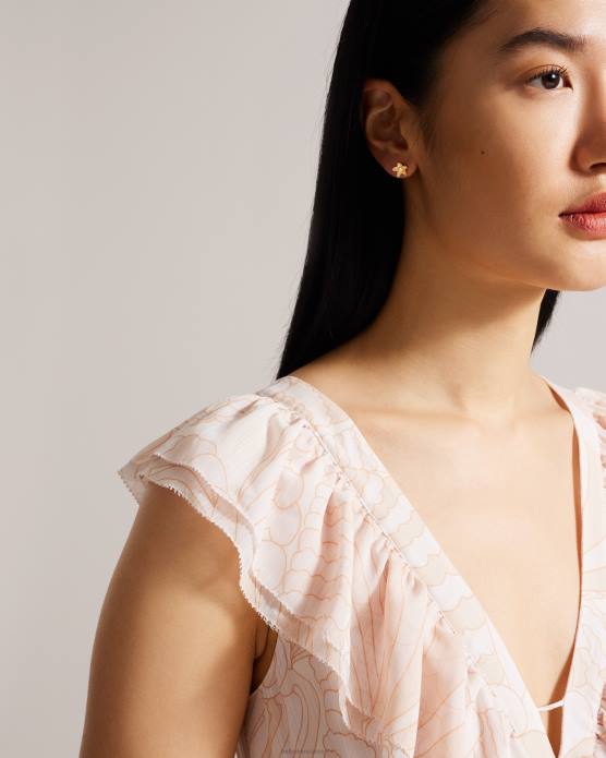 Ted Baker femmes 60VD1039 bijoux boucles d'oreilles à tige en forme de fleur beaauu pl-rose