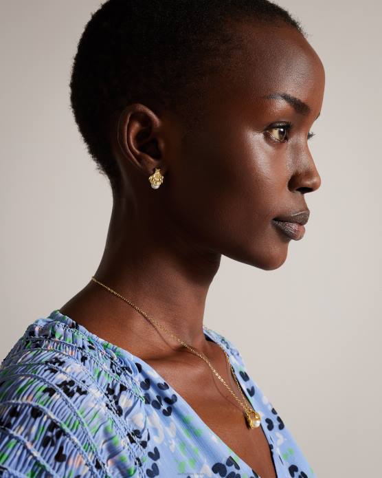 Ted Baker femmes 60VD1058 bijoux boucles d'oreilles en coquille de palourde callien couleur or