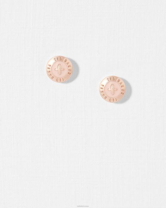 Ted Baker femmes 60VD1099 bijoux Eisley - Boucles d'oreilles à bouton en émail bébé rose