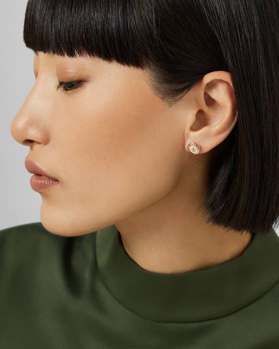 Ted Baker femmes 60VD1099 bijoux Eisley - Boucles d'oreilles à bouton en émail bébé rose
