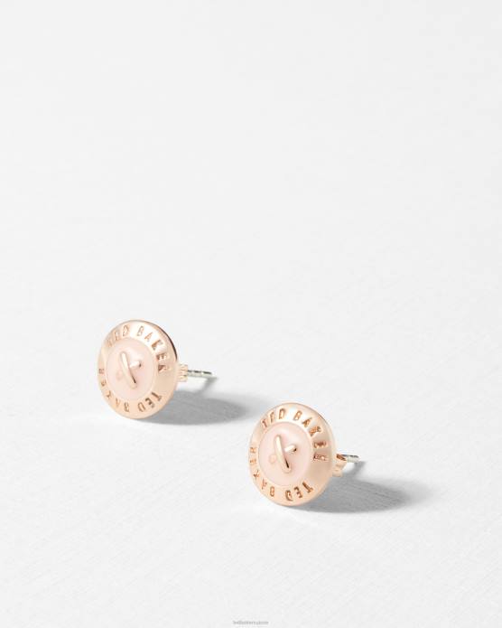 Ted Baker femmes 60VD1099 bijoux Eisley - Boucles d'oreilles à bouton en émail bébé rose
