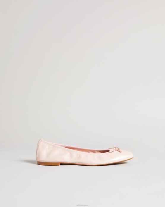 Ted Baker femmes 60VD931 chaussures ballerines à nœud en cuir baylay rose sombre