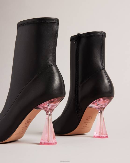 Ted Baker femmes 60VD841 chaussures bottines à talons hauts en cuir stretch liya noir