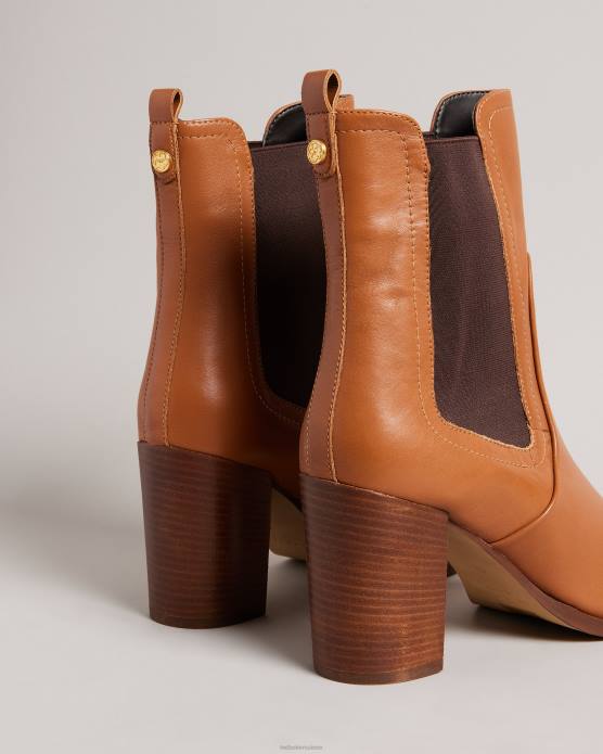 Ted Baker femmes 60VD898 chaussures bottines chelsea à talons en cuir Daphina bronzer