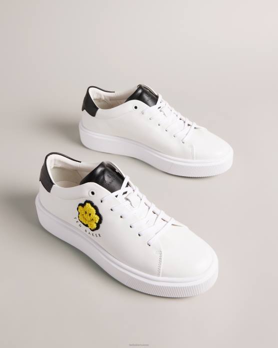 Ted Baker femmes 60VD843 chaussures baskets à plateforme à fleurs magnolia maymay blanc