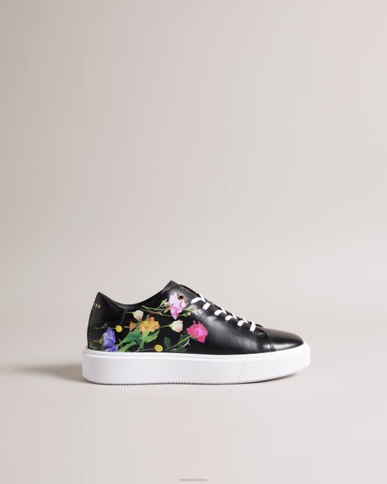 Ted Baker femmes 60VD859 chaussures loray - baskets plateforme à imprimé floral noir