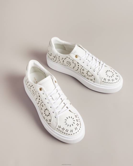Ted Baker femmes 60VD894 chaussures baskets à plateforme découpées au laser cwisp blanc