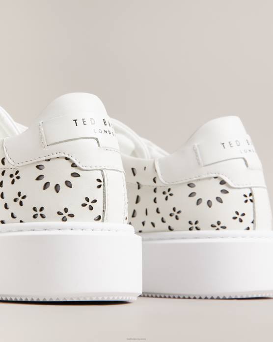 Ted Baker femmes 60VD894 chaussures baskets à plateforme découpées au laser cwisp blanc
