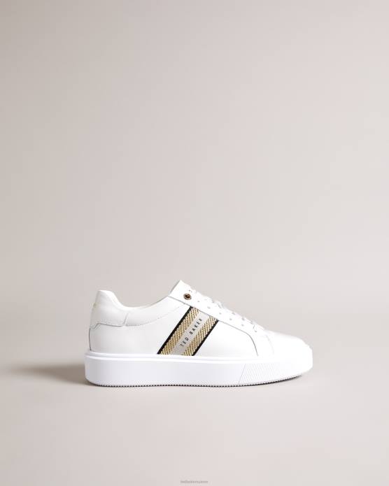 Ted Baker femmes 60VD901 chaussures baskets à sangles plateforme lornie or