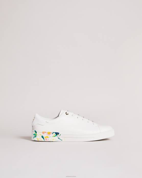 Ted Baker femmes 60VD935 chaussures Timaya - Sketchy - Baskets à semelle cupsole magnolia Ivoire