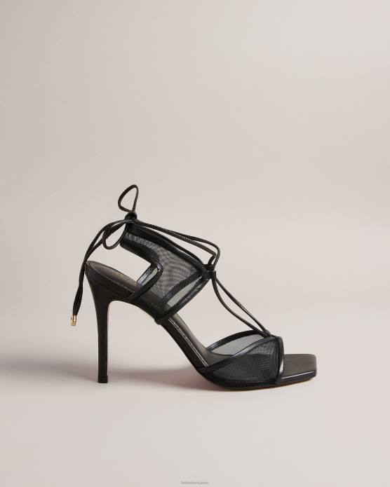 Ted Baker femmes 60VD874 chaussures sandales à brides nouées en tulle junera noir
