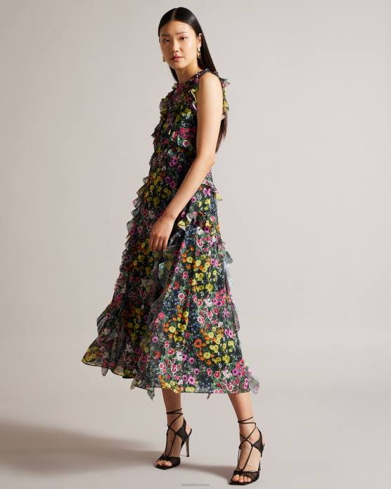 Ted Baker femmes 60VD874 chaussures sandales à brides nouées en tulle junera noir