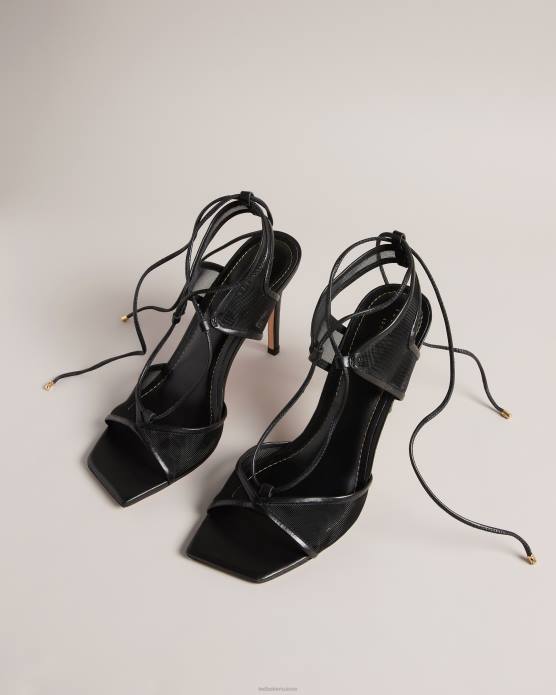 Ted Baker femmes 60VD874 chaussures sandales à brides nouées en tulle junera noir