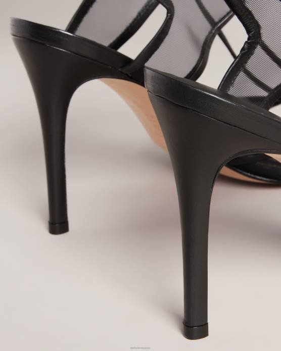 Ted Baker femmes 60VD874 chaussures sandales à brides nouées en tulle junera noir