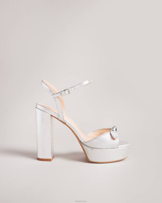 Ted Baker femmes 60VD886 chaussures Kayllah - Sandales à plateforme et nœud argent