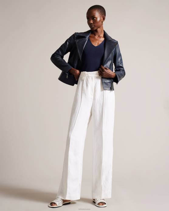 Ted Baker femmes 60VD909 chaussures sandales plates découpées au laser Clovei blanc