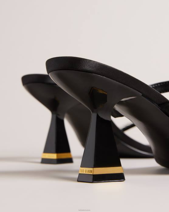 Ted Baker femmes 60VD848 chaussures Rinita - Sandales à petits talons en satin et strass noir