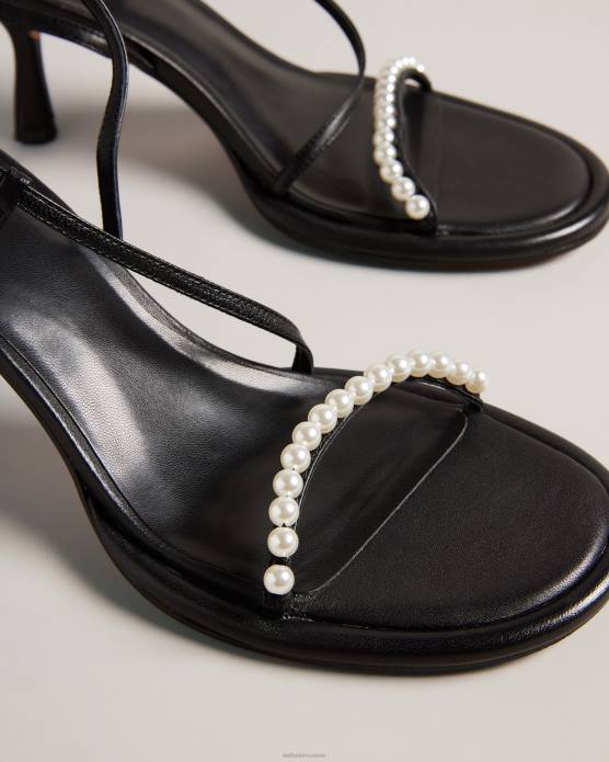Ted Baker femmes 60VD850 chaussures sandales à talons chaton en perles mypearl noir