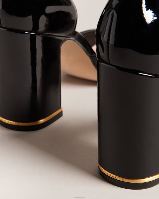 Ted Baker femmes 60VD882 chaussures keliy - talons vernis à chaîne et lanières noir