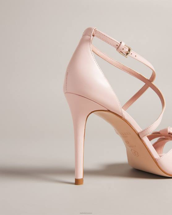Ted Baker femmes 60VD885 chaussures bicci - sandales à talons en cuir avec nœud rose sombre