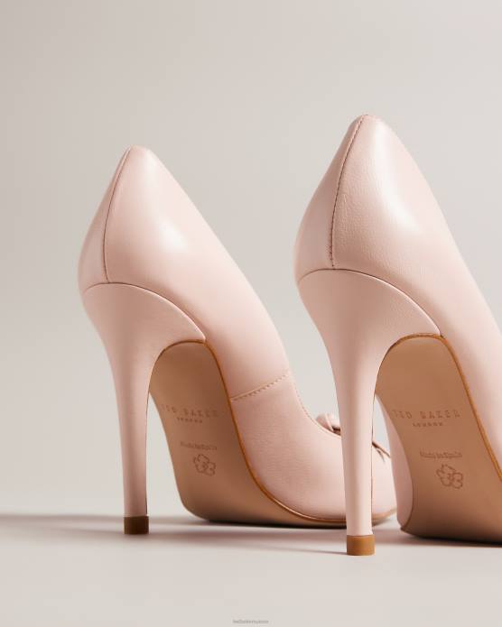 Ted Baker femmes 60VD895 chaussures Escarpins à talons ornés d'un nœud en cuir Teliah rose sombre