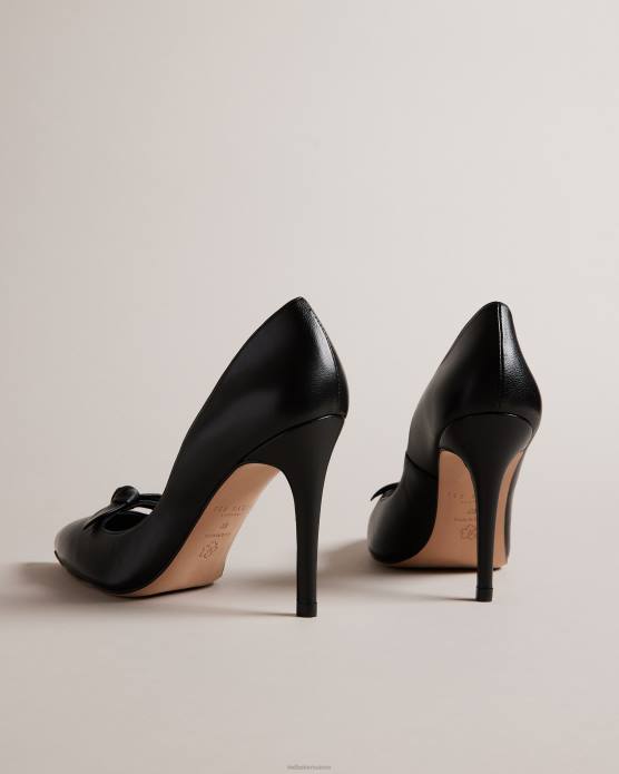 Ted Baker femmes 60VD900 chaussures Escarpins à talons ornés d'un nœud en cuir Teliah noir