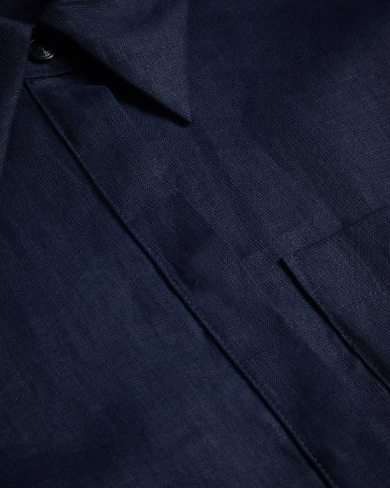 Ted Baker femmes 60VD476 vêtements chemise longue en lin dorahh marine