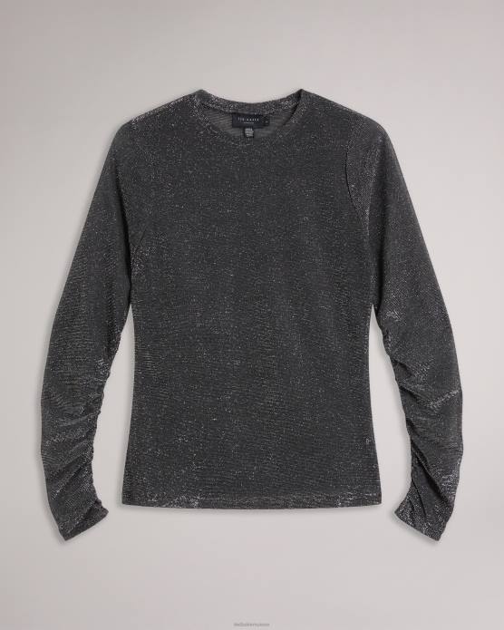 Ted Baker femmes 60VD115 vêtements genini - haut à manches longues scintillant noir