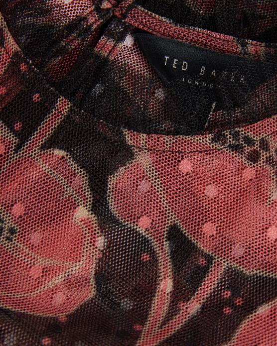 Ted Baker femmes 60VD132 vêtements Maggann - Top à manches longues avec détails volants noir