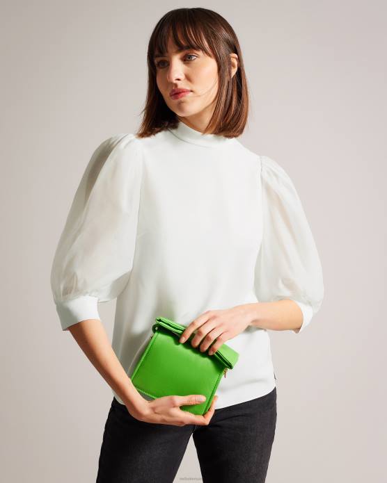 Ted Baker femmes 60VD134 vêtements Micaeli - Haut à manches volumineuses en organza blanc