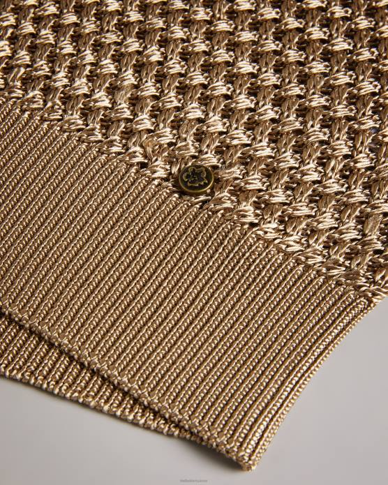 Ted Baker femmes 60VD238 vêtements haut à manches courtes en point de basket abaly brun-bronzage