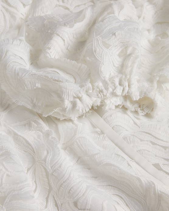 Ted Baker femmes 60VD296 vêtements eliiy - haut coupe boxy à manches bouffantes blanc