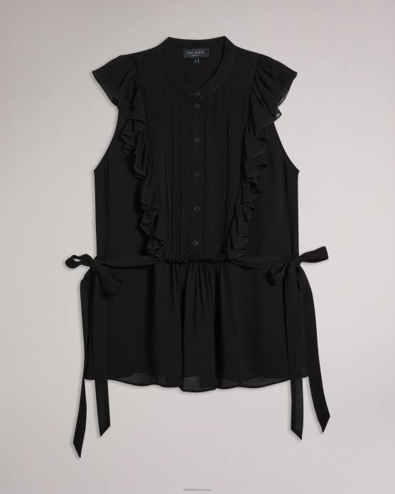 Ted Baker femmes 60VD351 vêtements haut sans manches à volants evalie noir