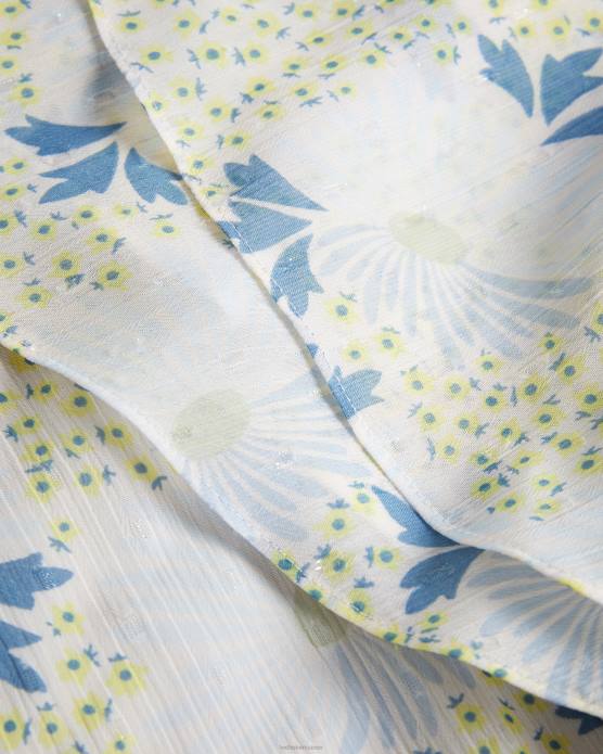 Ted Baker femmes 60VD385 vêtements gemmiaa - top cache-cœur à manches volantées bleu ciel