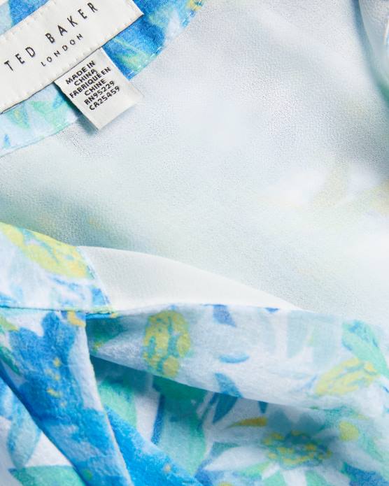 Ted Baker femmes 60VD430 vêtements Chalote - Top fleuri sans manches avec lien à nouer blanc