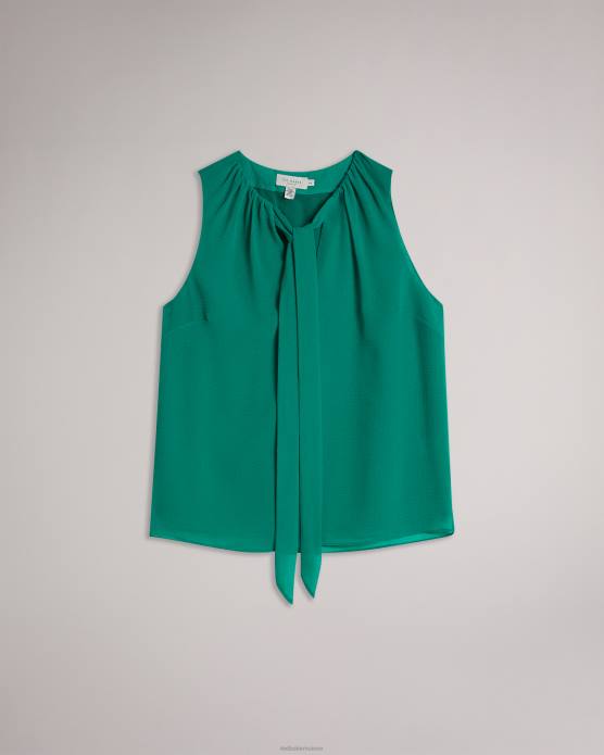 Ted Baker femmes 60VD457 vêtements lydhia - top sans manches avec lien à nouer vert