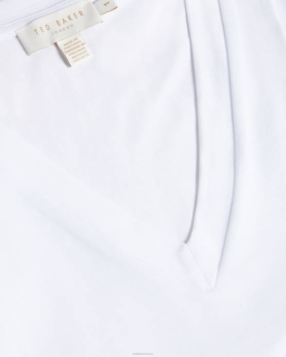 Ted Baker femmes 60VD113 vêtements haut ajusté à col en V brilyan blanc