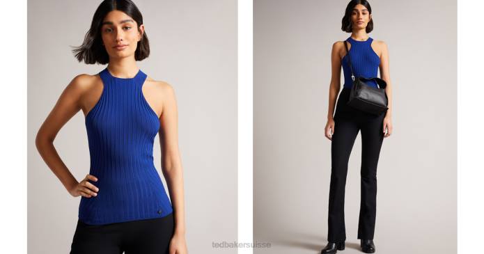 Ted Baker femmes 60VD149 vêtements feoniix - haut dos nu en maille bleu foncé