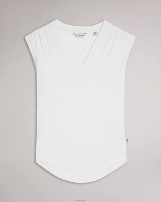 Ted Baker femmes 60VD150 vêtements Brielll ajusté col V blanc