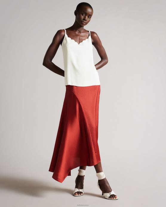 Ted Baker femmes 60VD164 vêtements Siina - Caraco à encolure festonnée Ivoire