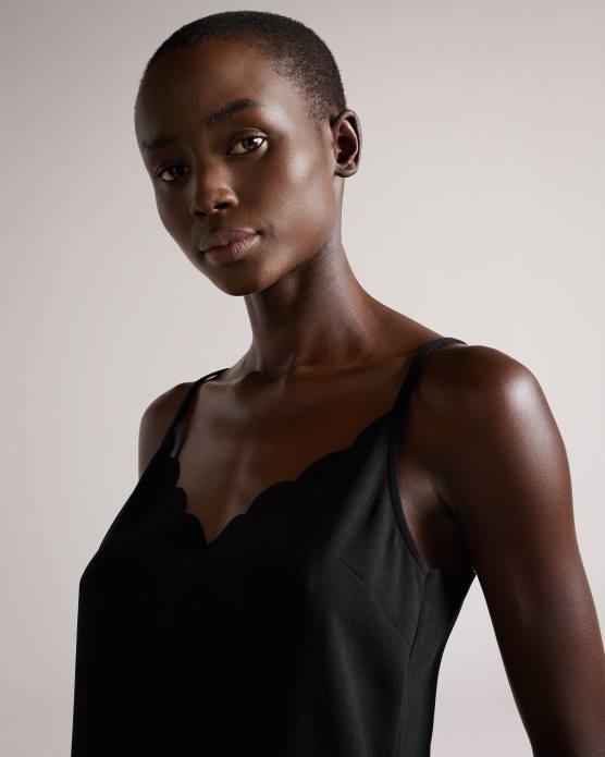 Ted Baker femmes 60VD299 vêtements Siina - Caraco à encolure festonnée noir