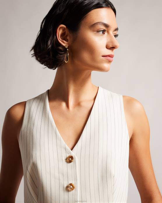 Ted Baker femmes 60VD374 vêtements kllaraj gilet ajusté à col en V crème