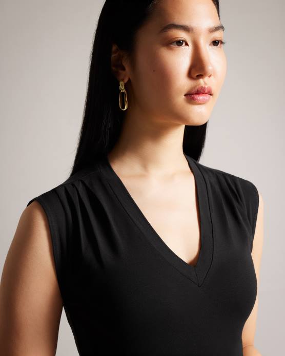 Ted Baker femmes 60VD391 vêtements Brielll ajusté col V noir