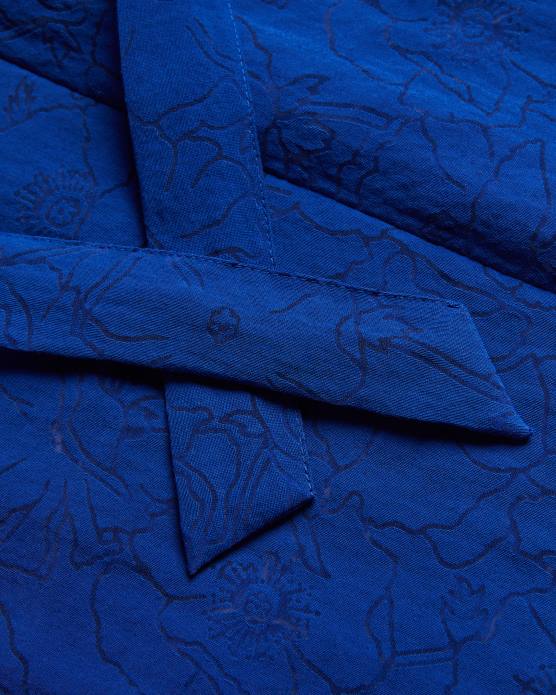 Ted Baker femmes 60VD440 vêtements Adelaai Devore - Top fleuri avec lien à nouer au cou bleu brillant