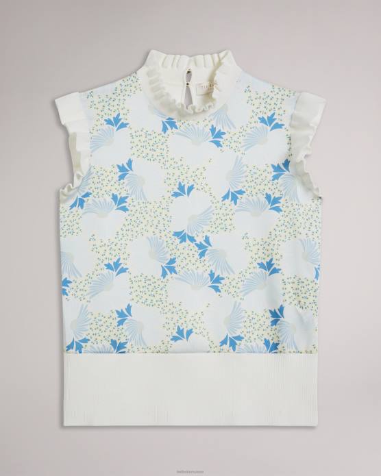 Ted Baker femmes 60VD139 vêtements luseea - haut en maille tissé sur le devant bleu ciel