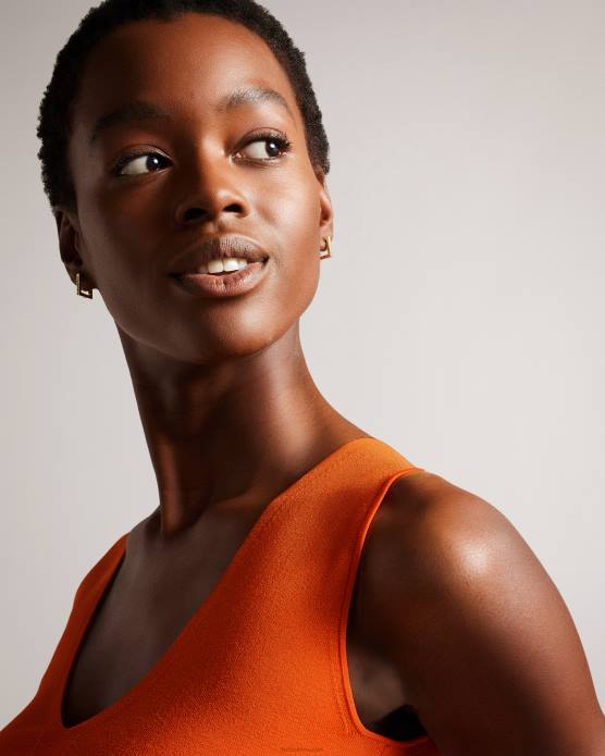 Ted Baker femmes 60VD141 vêtements sarhaa - haut en maille technique orange pâle