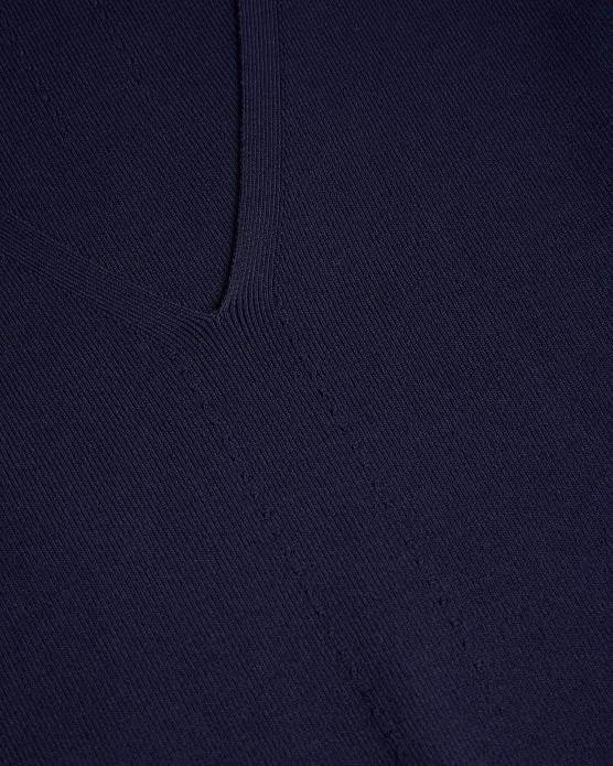 Ted Baker femmes 60VD179 vêtements Josiiy - Haut en maille coupe slim à col en V bleu foncé