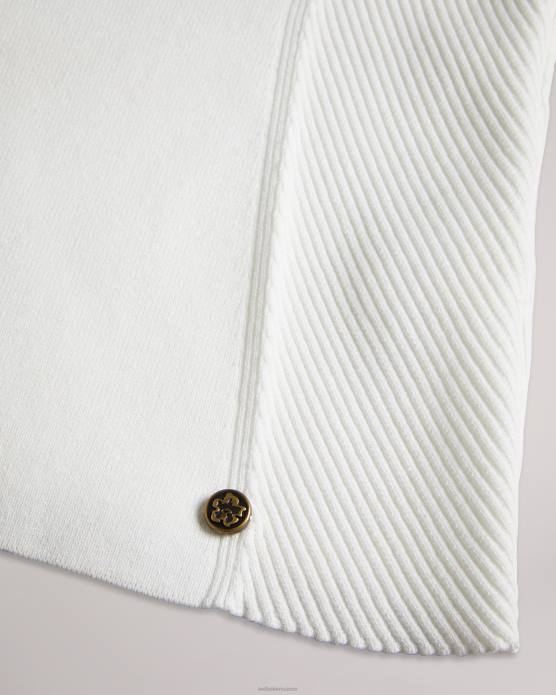 Ted Baker femmes 60VD281 vêtements daviner - haut en maille ajusté blanc